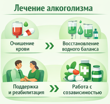 лечение алкоголизма в Волжском этапы